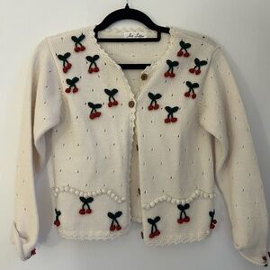 Vintage Cherry Cardigan Sweater